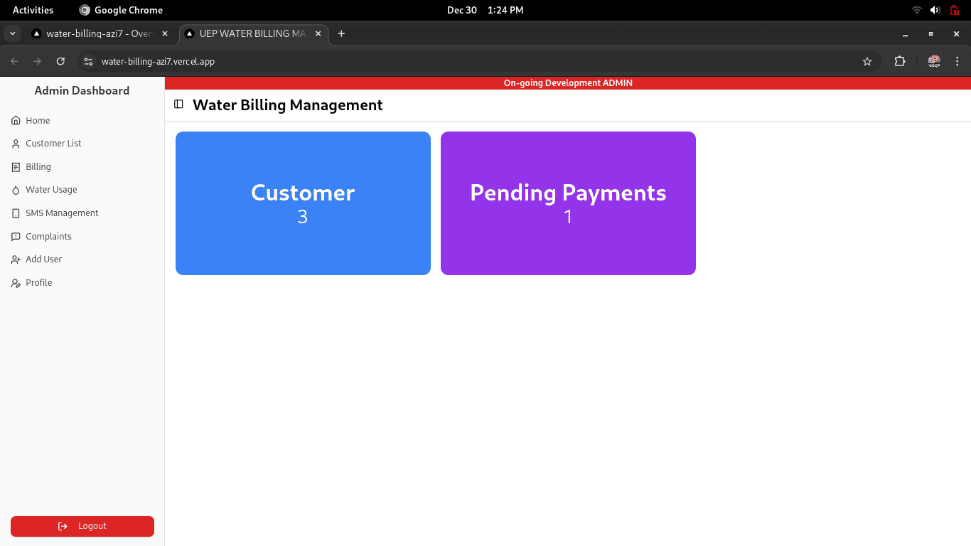 Water Billing System with IOT device